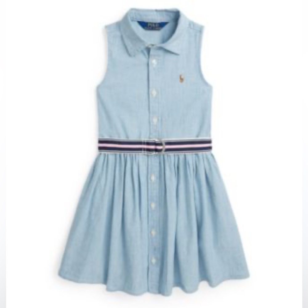 Ralph Lauren Belted Chambray Shirtdress Size 12 Months